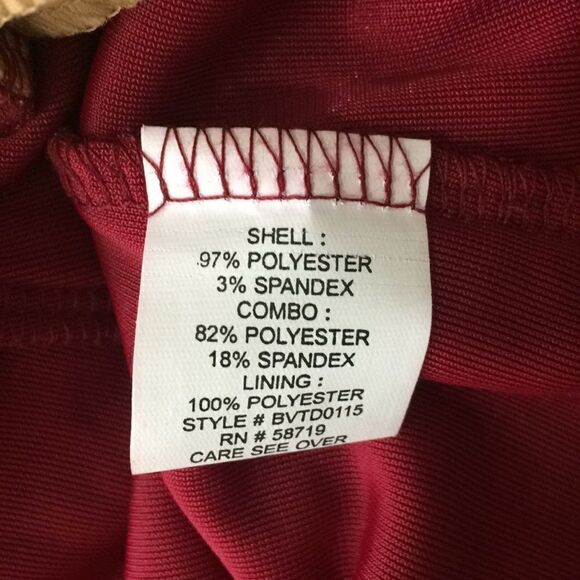 BSlim red faux velvet dress w/interior shapewear-S - Picture 8 of 8